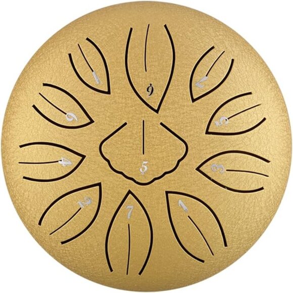 Steel Tongue Drum 6 Inch 11 Notes Hand Drums for Musical Education Yoga (gold) - Picture 1 of 6